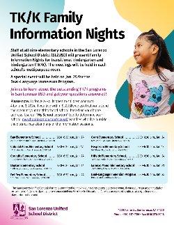 TK/K information night flyer